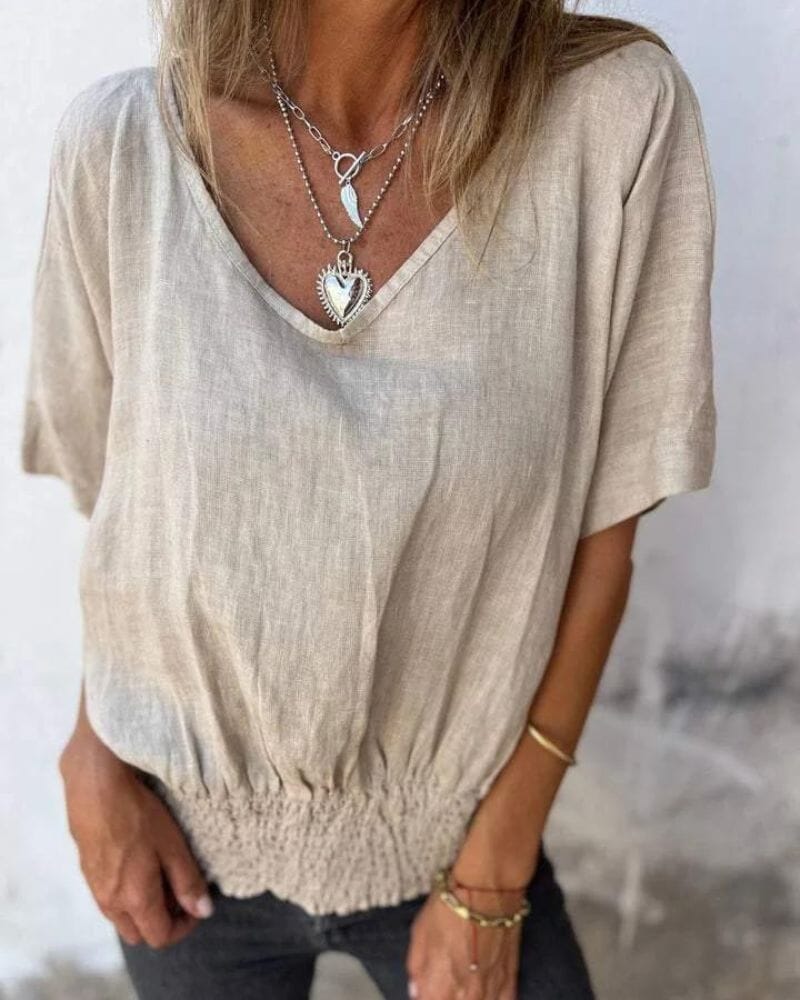Muse - V-Neck Boho Tee Shirt Belleza & Glamour 