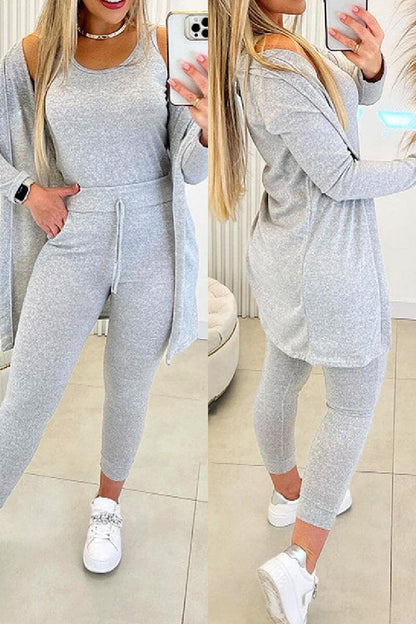 Nova | Relaxed 3-Piece Set Outfit Sets Belleza & Glamour Gray S 