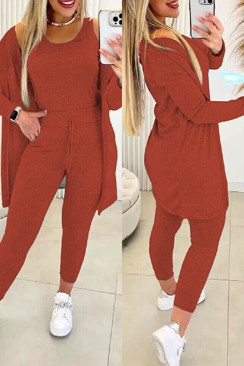 Nova | Relaxed 3-Piece Set Outfit Sets Belleza & Glamour Red S 
