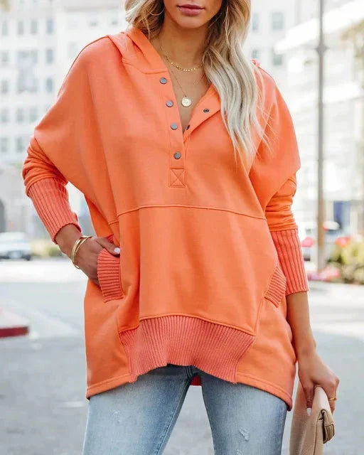Olivia | Cozy Hoodie Coat and Jacket Belleza & Glamour Orange S 