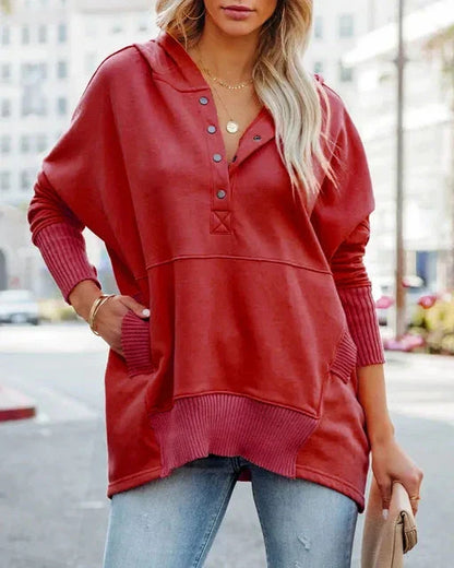Olivia | Cozy Hoodie Coat and Jacket Belleza & Glamour Red S 