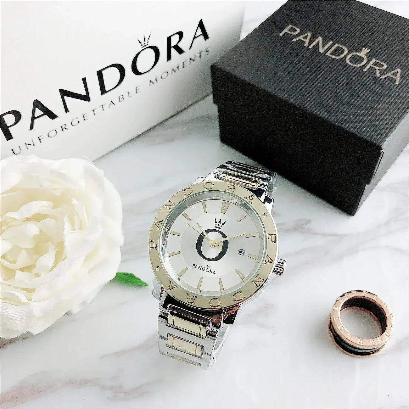 P A N D O R A Wristwatch Glamour Belleza & Glamour Gold White 