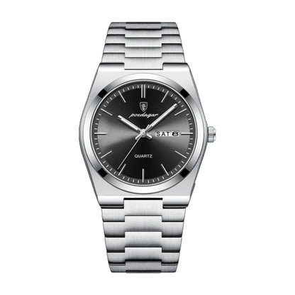 POEDAGAR Essenza 40mm Watch - Water Resistant | Stainless Steel Belleza & Glamour Silver Black 