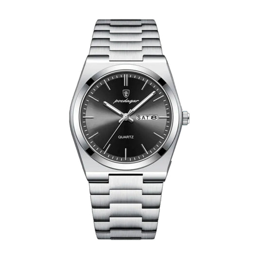 POEDAGAR Essenza 40mm Watch - Water Resistant | Stainless Steel Belleza & Glamour Silver Black 