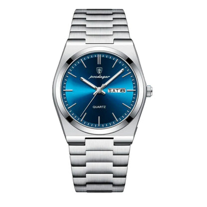 POEDAGAR Essenza 40mm Watch - Water Resistant | Stainless Steel Belleza & Glamour Silver Blue 