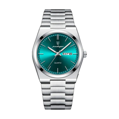 POEDAGAR Essenza 40mm Watch - Water Resistant | Stainless Steel Belleza & Glamour Silver Green 