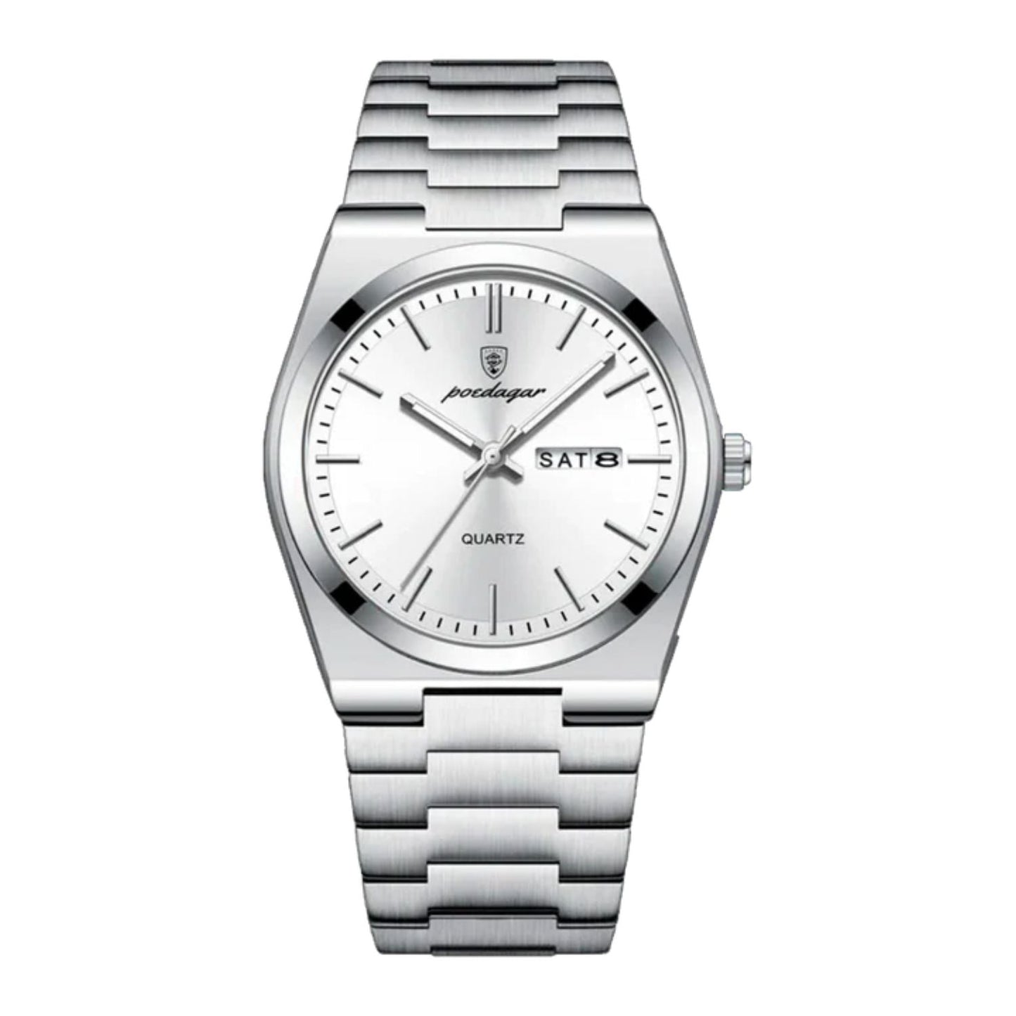 POEDAGAR Essenza 40mm Watch - Water Resistant | Stainless Steel Belleza & Glamour Silver White 