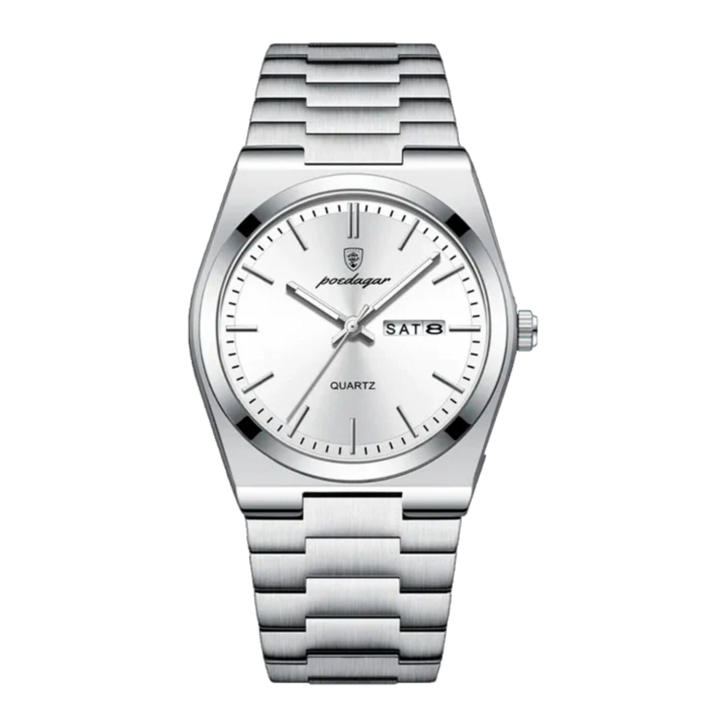 POEDAGAR Essenza 40mm Watch - Water Resistant | Stainless Steel Belleza & Glamour Silver White 