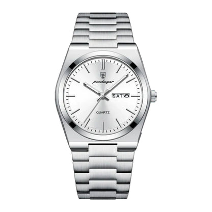 POEDAGAR Essenza 40mm Watch - Water Resistant | Stainless Steel Belleza & Glamour Silver White 