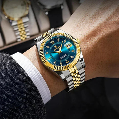 POEDAGAR GoldenStar - 40mm Watch | Water Resistant | Stainless Steel Relógios Masculinos Belleza & Glamour 