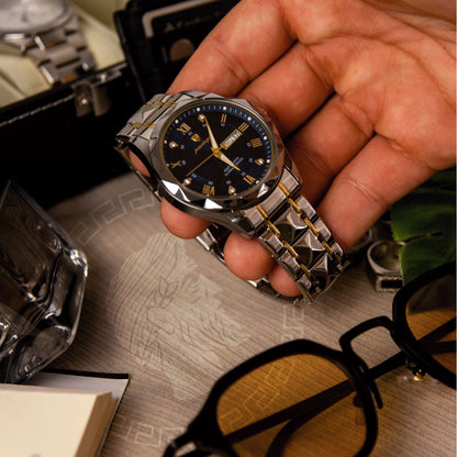 POEDAGAR Luminous Steel 40mm Watch - Water Resistant | Transferred steel Relogio 01 Belleza & Glamour 