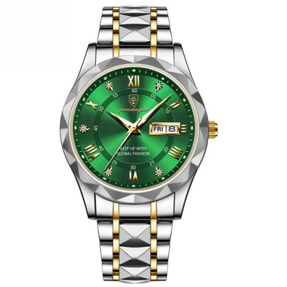 POEDAGAR Luminous Steel 40mm Watch - Water Resistant | Transferred steel Relogio 01 Belleza & Glamour Green 