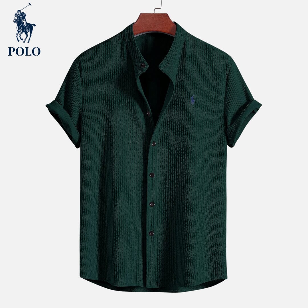 Polo Hampton Collar Shirt Belleza & Glamour Dark Green S 