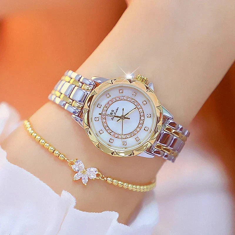 Rhinestone Diamond Women's Wrist Watch Belleza & Glamour 