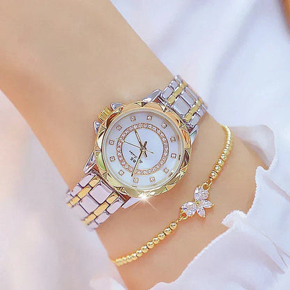 Rhinestone Diamond Women's Wrist Watch Belleza & Glamour 