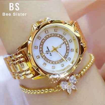 Rhinestone Diamond Women's Wrist Watch Belleza & Glamour 