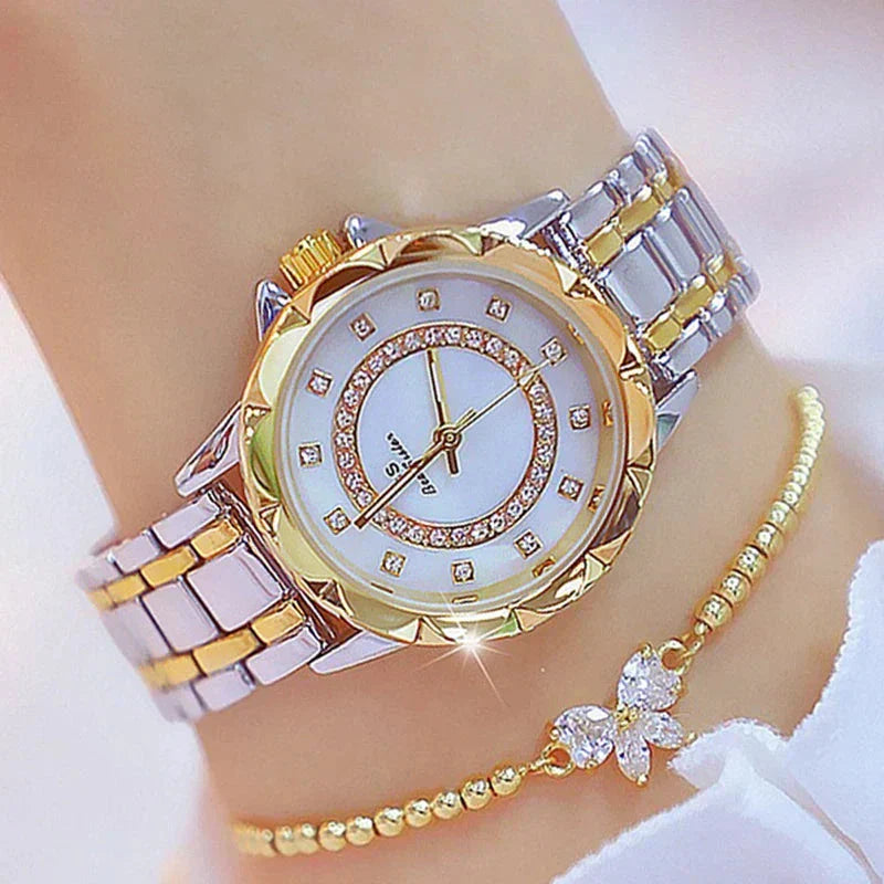 Rhinestone Diamond Women's Wrist Watch Belleza & Glamour 