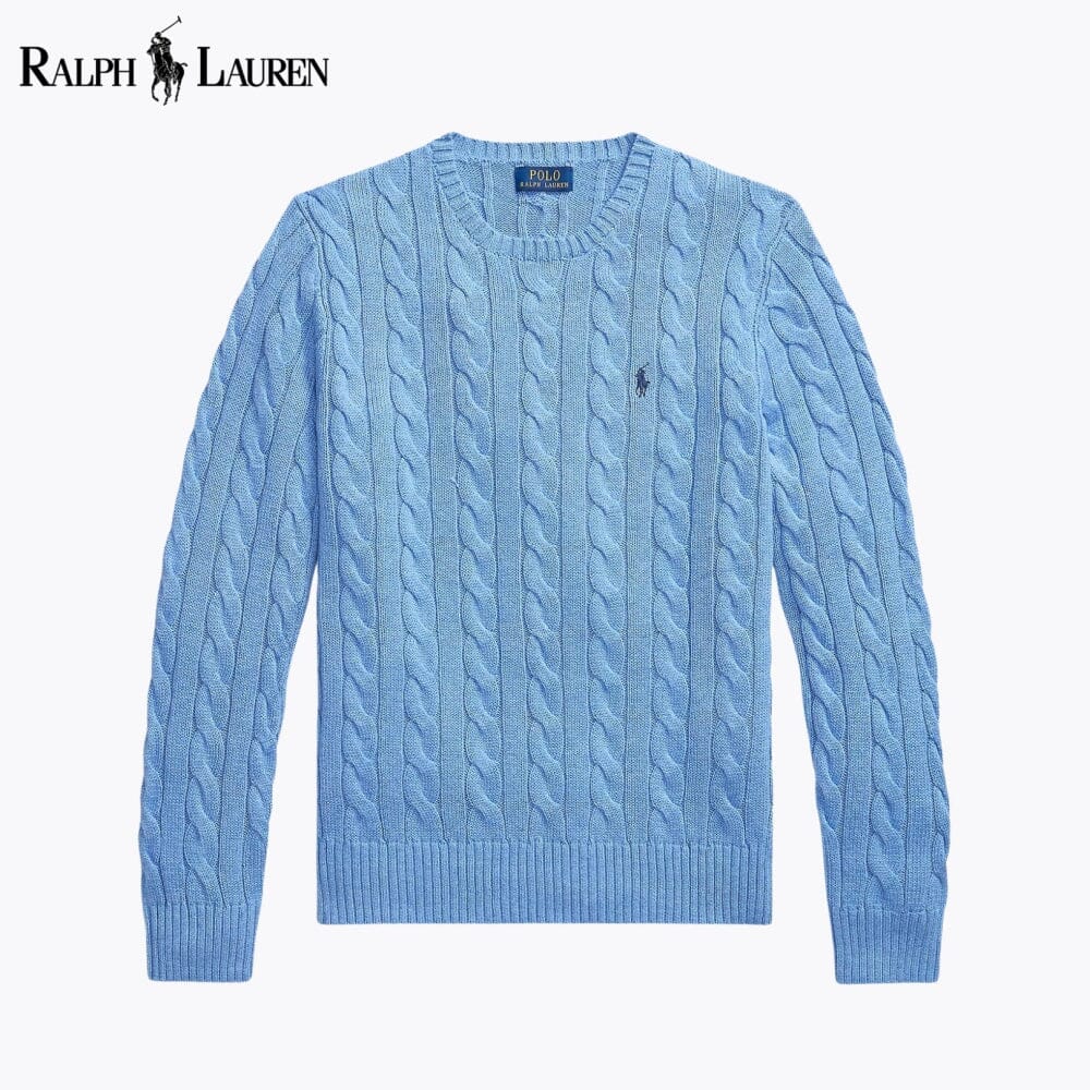 RL Cable-Knit Cotton Jumper RL Cable-Knit Cotton Jumper Slate Crown Blue S 