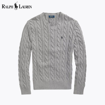RL Cable-Knit Cotton Jumper RL Cable-Knit Cotton Jumper Slate Crown Grey S 