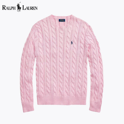RL Cable-Knit Cotton Jumper RL Cable-Knit Cotton Jumper Slate Crown Pink S 