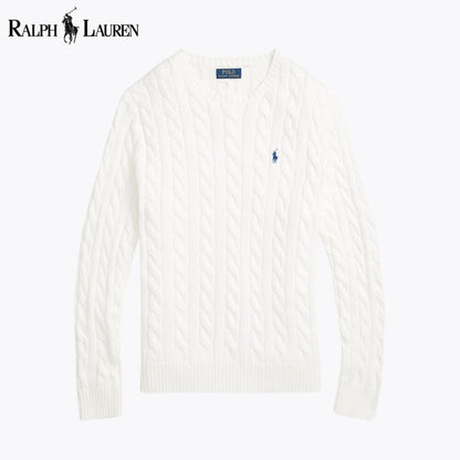 RL Cable-Knit Cotton Jumper RL Cable-Knit Cotton Jumper Slate Crown White S 