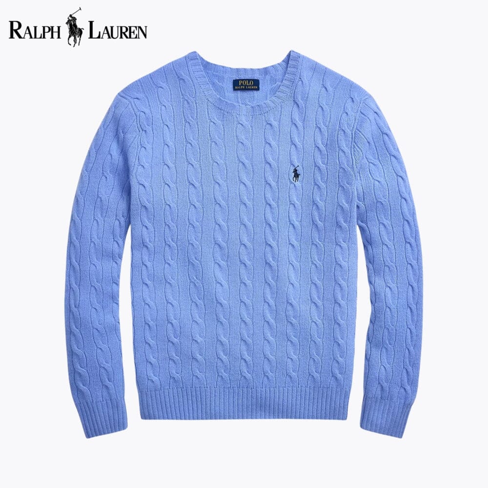 RL Cable-Knit Wool-Cashmere Jumper RL Cable-Knit Wool-Cashmere Jumper Slate Crown Blue S 