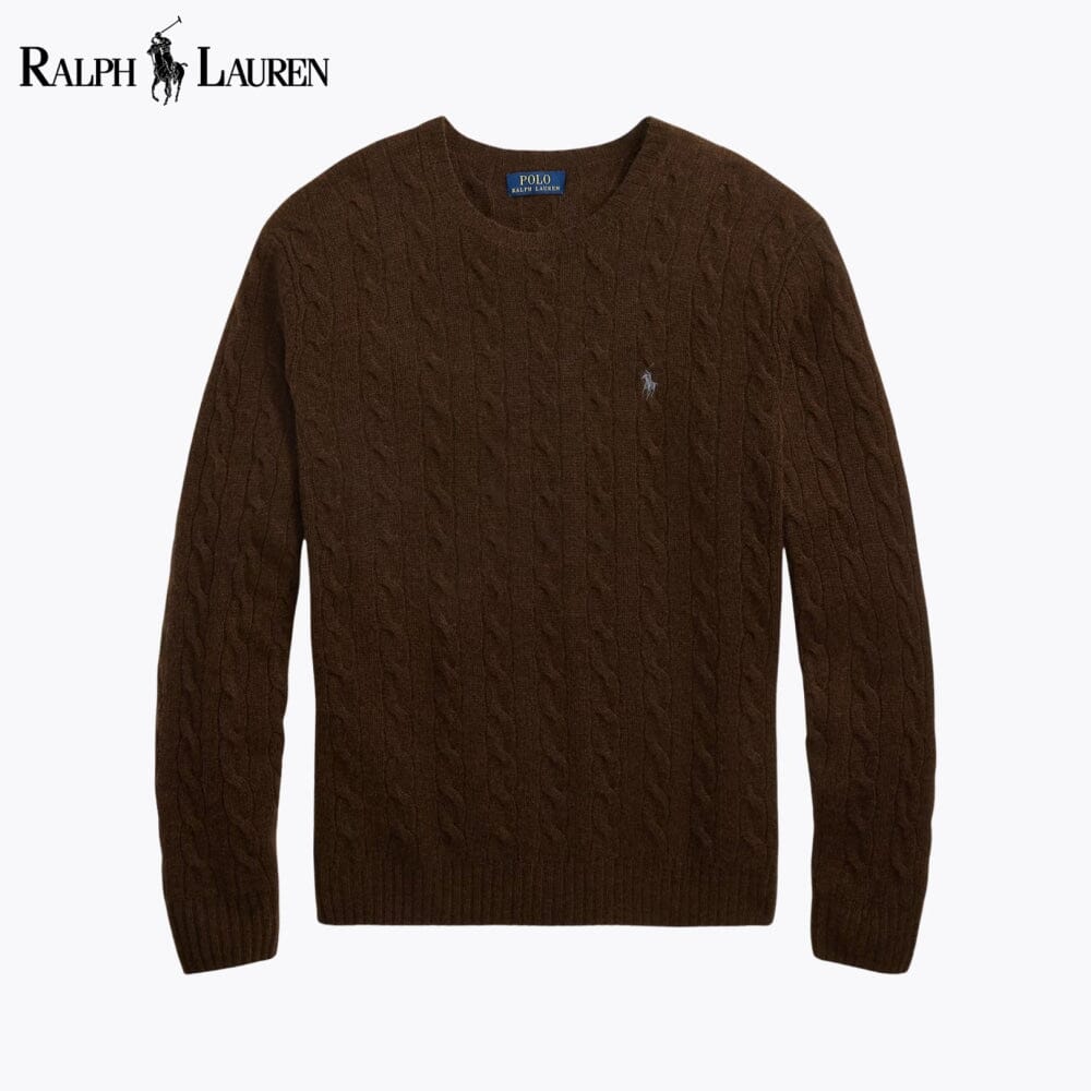 RL Cable-Knit Wool-Cashmere Jumper RL Cable-Knit Wool-Cashmere Jumper Slate Crown Brown S 