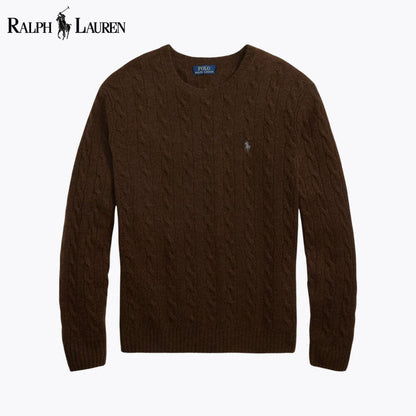RL Cable-Knit Wool-Cashmere Jumper RL Cable-Knit Wool-Cashmere Jumper Slate Crown Brown S 