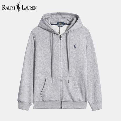 RL Classic Essential Cotton Hoodie RL Classic Essential Cotton Hoodie Slate Crown Grey S 
