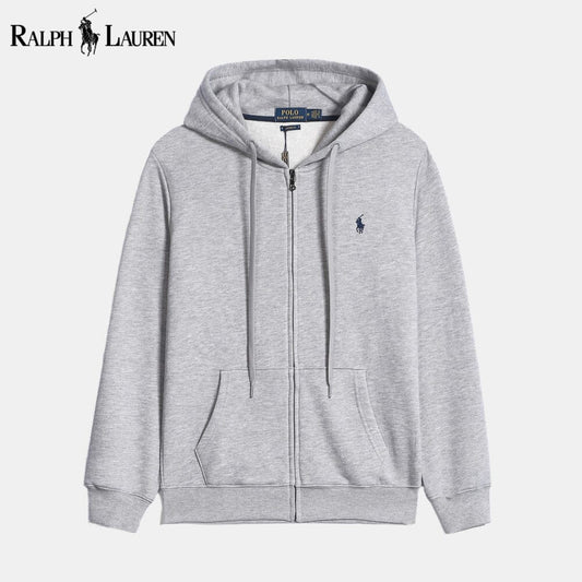 RL Classic Essential Cotton Hoodie RL Classic Essential Cotton Hoodie Slate Crown Grey S 