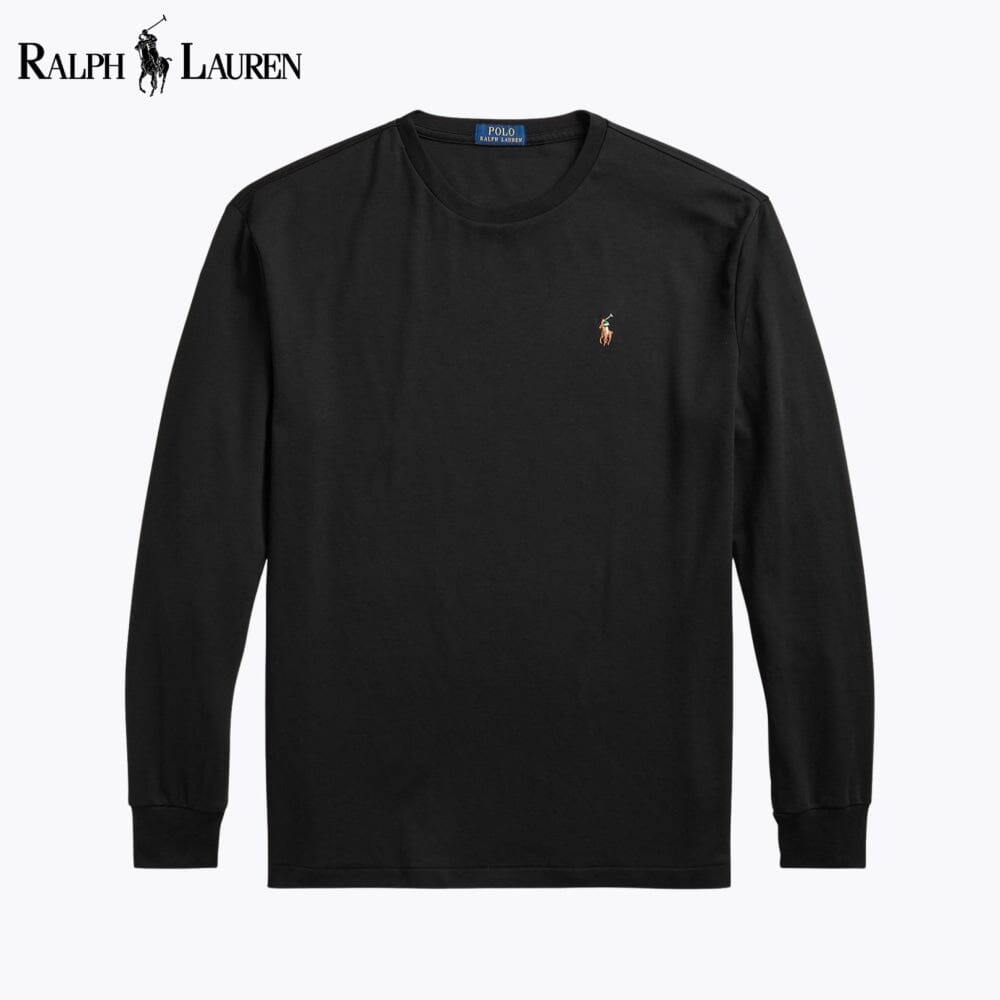 RL Classic Fit Soft Cotton Crewneck T-Shirt RL Classic Fit Soft Cotton Crewneck T-Shirt Slate Crown Black S 