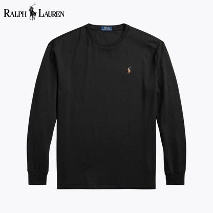 RL Classic Fit Soft Cotton Crewneck T-Shirt RL Classic Fit Soft Cotton Crewneck T-Shirt Slate Crown Black S 