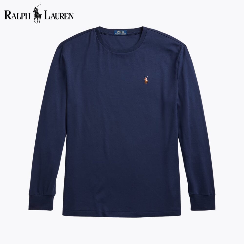 RL Classic Fit Soft Cotton Crewneck T-Shirt RL Classic Fit Soft Cotton Crewneck T-Shirt Slate Crown Blue Navy S 