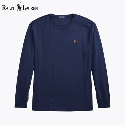 RL Classic Fit Soft Cotton Crewneck T-Shirt RL Classic Fit Soft Cotton Crewneck T-Shirt Slate Crown Blue Navy S 