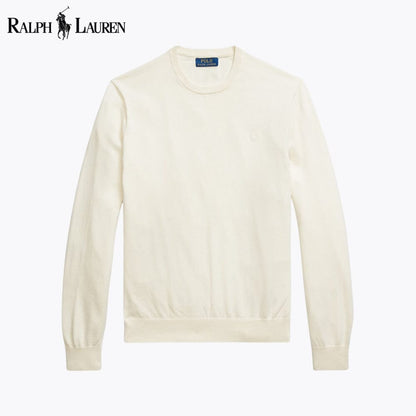 RL Cotton-Cashmere Crewneck Jumper RL Cotton-Cashmere Crewneck Jumper Slate Crown Cream S 