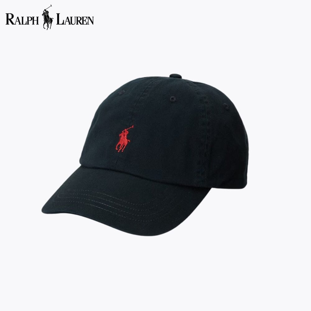 RL Cotton Chino Baseball Cap RL Cotton Chino Baseball Cap Slate Crown Black 