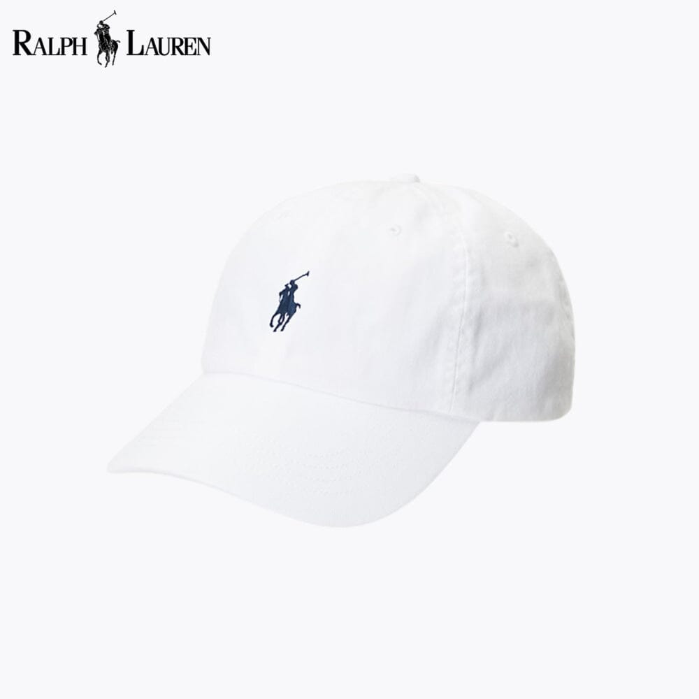 RL Cotton Chino Baseball Cap RL Cotton Chino Baseball Cap Slate Crown White 