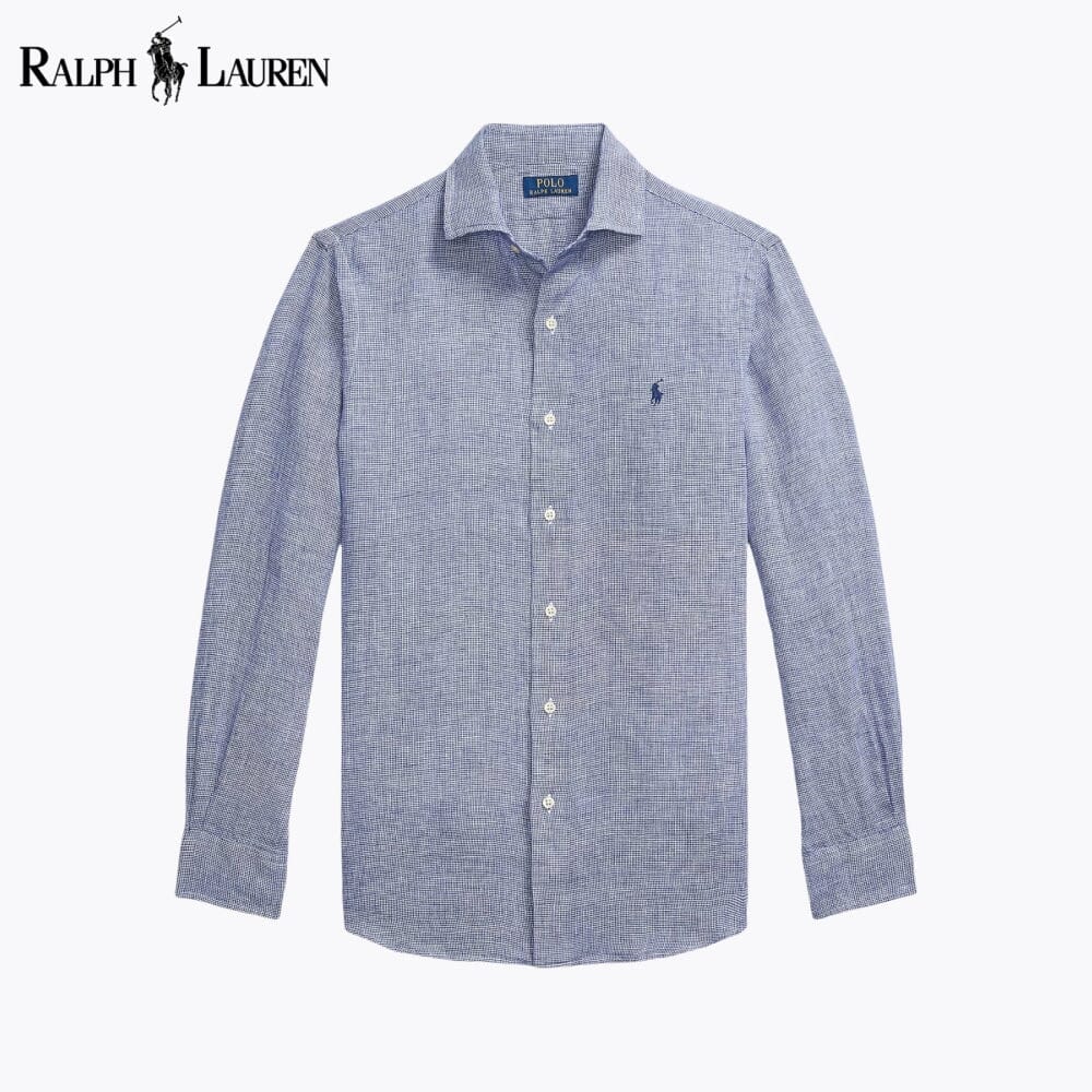 RL Custom Fit Linen Shirt RL Custom Fit Linen Shirt Slate Crown Royal White S 