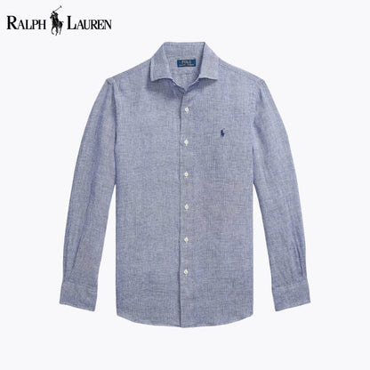 RL Custom Fit Linen Shirt RL Custom Fit Linen Shirt Slate Crown Royal White S 
