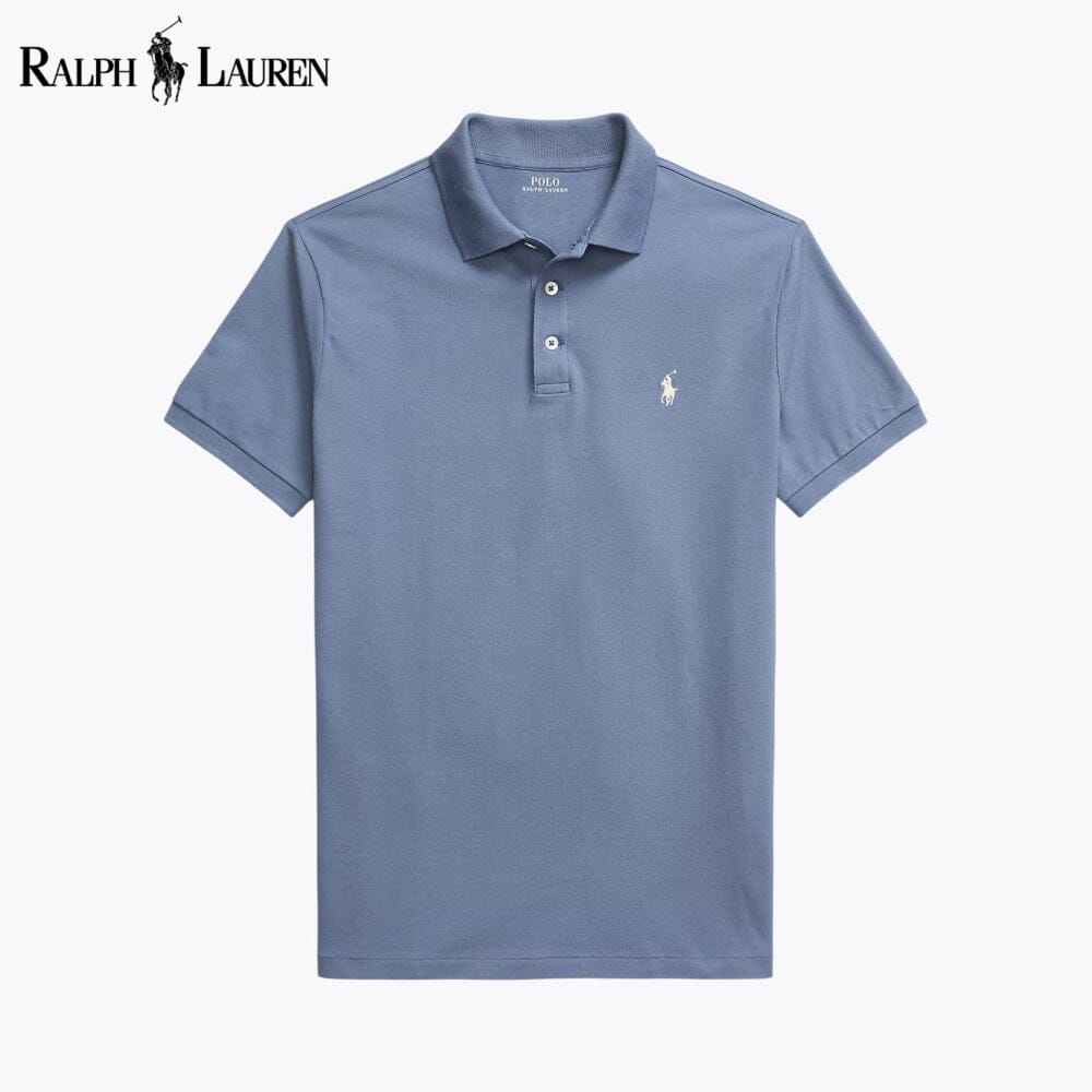 RL Custom Slim Fit Stretch Mesh Polo Shirt RL Custom Slim Fit Stretch Mesh Polo Shirt Slate Crown Blue S 