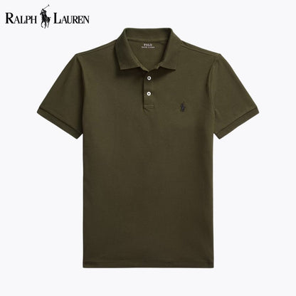 RL Custom Slim Fit Stretch Mesh Polo Shirt RL Custom Slim Fit Stretch Mesh Polo Shirt Slate Crown Company Olive S 