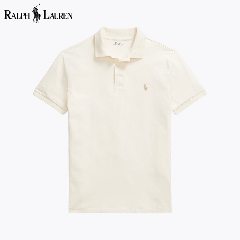 RL Custom Slim Fit Stretch Mesh Polo Shirt RL Custom Slim Fit Stretch Mesh Polo Shirt Slate Crown Cream S 