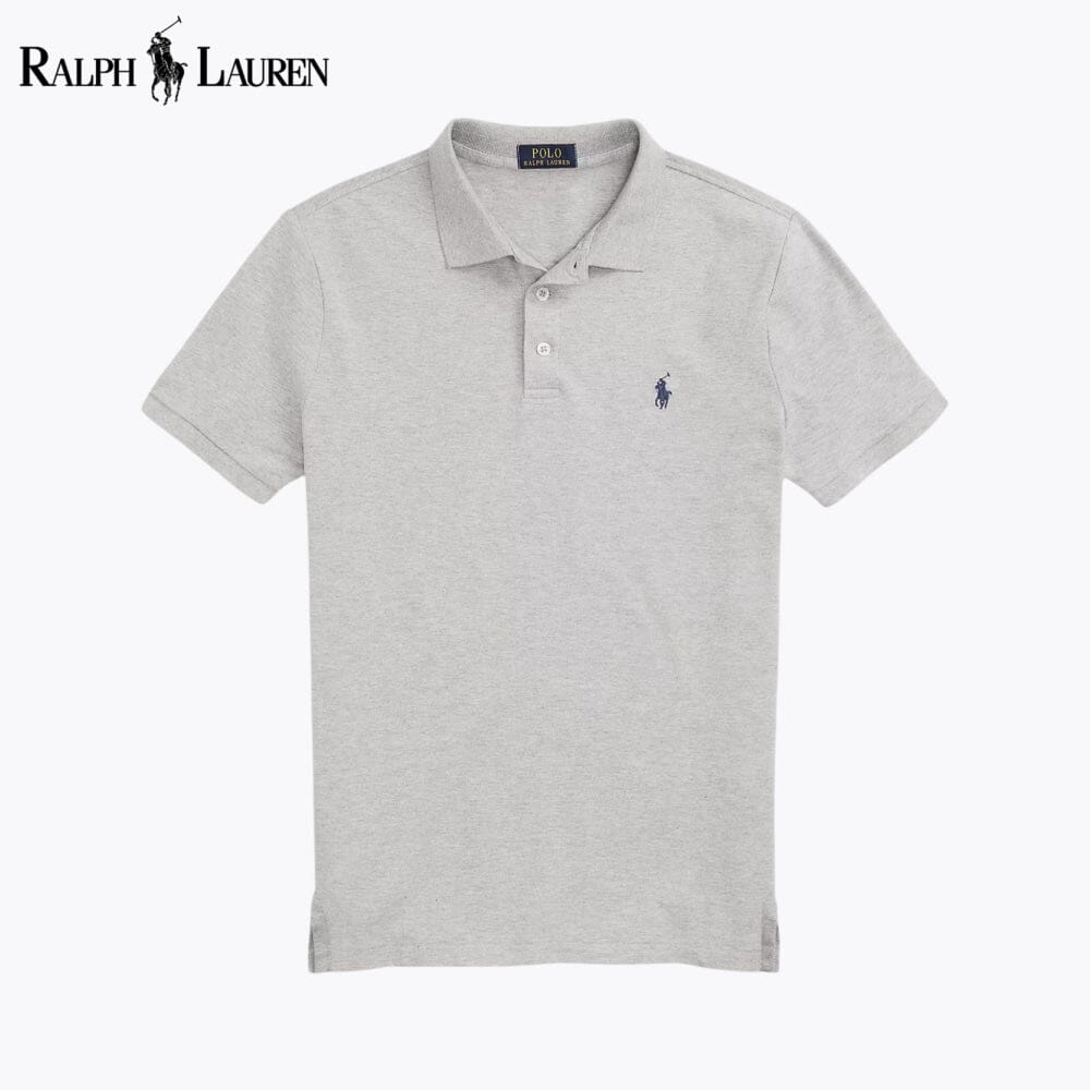 RL Custom Slim Fit Stretch Mesh Polo Shirt RL Custom Slim Fit Stretch Mesh Polo Shirt Slate Crown Gray S 