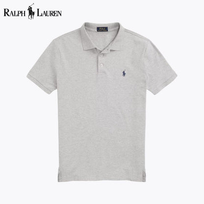 RL Custom Slim Fit Stretch Mesh Polo Shirt RL Custom Slim Fit Stretch Mesh Polo Shirt Slate Crown Gray S 