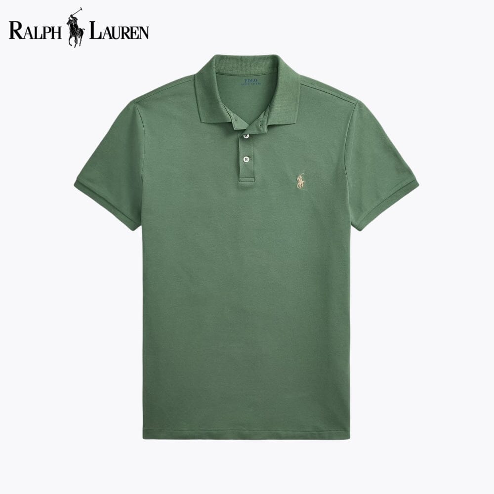 RL Custom Slim Fit Stretch Mesh Polo Shirt RL Custom Slim Fit Stretch Mesh Polo Shirt Slate Crown Green S 
