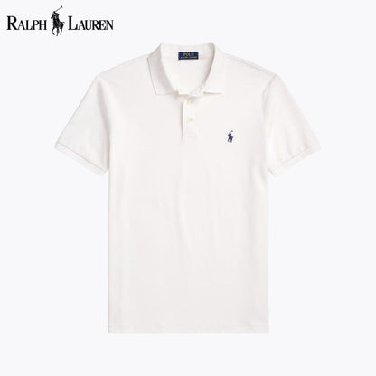 RL Custom Slim Fit Stretch Mesh Polo Shirt RL Custom Slim Fit Stretch Mesh Polo Shirt Slate Crown White S 