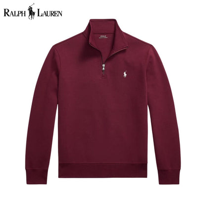 RL Double-Knit Mockneck Pullover RL Double-Knit Mockneck Pullover Slate Crown Wine S 