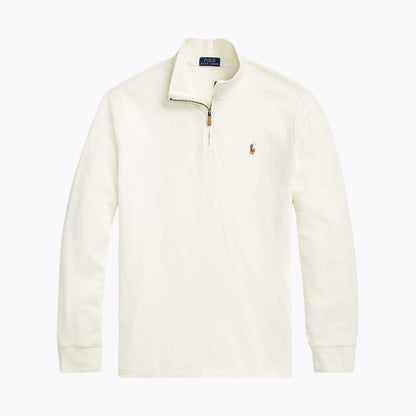 RL Estate-Rib Quarter-Zip Pullover RL Estate-Rib Quarter-Zip Pullover Slate Crown Parchment Cream S 