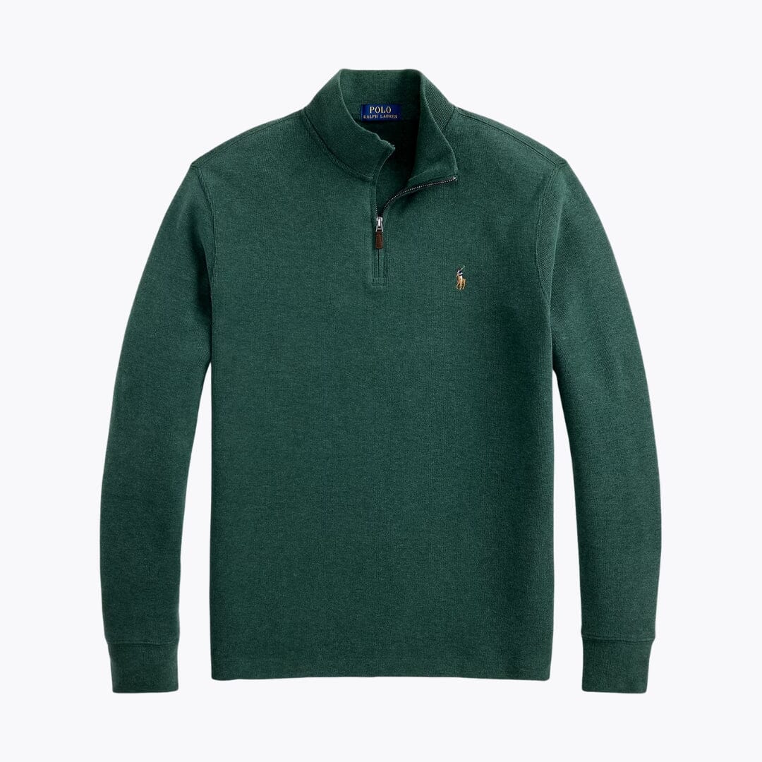 RL Estate-Rib Quarter-Zip Pullover RL Estate-Rib Quarter-Zip Pullover Slate Crown Scotch Pine Heather S 