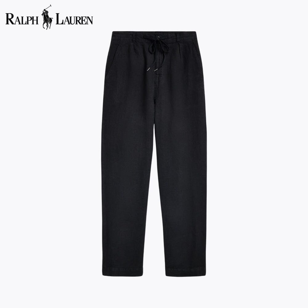 RL Lateef Relaxed Fit Pleated Linen Pant RL Lateef Relaxed Fit Pleated Linen Pant Slate Crown Black 28 